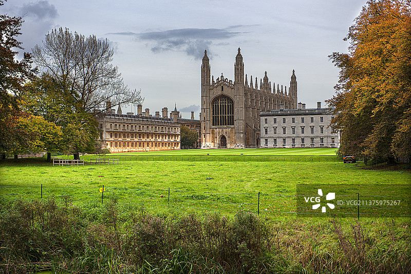 英国，剑桥大学，国王学院风景。图片素材