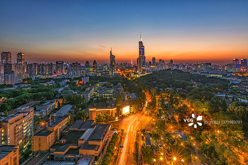 南京鸡笼山日落图片素材