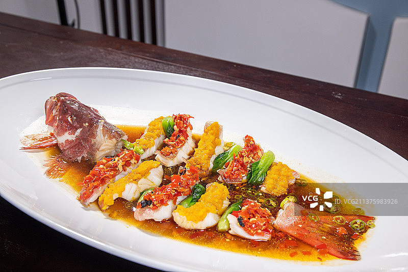 辣椒酱蒸东星斑图片素材