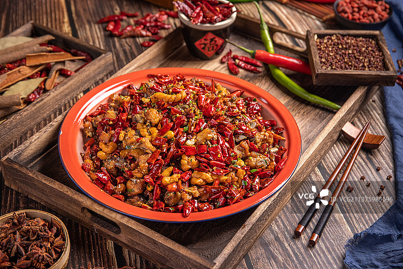 四川菜麻辣鸡丁图片素材