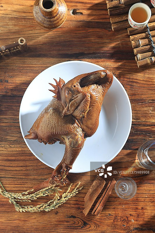 椒麻鸡场景图俯拍拍摄图片素材