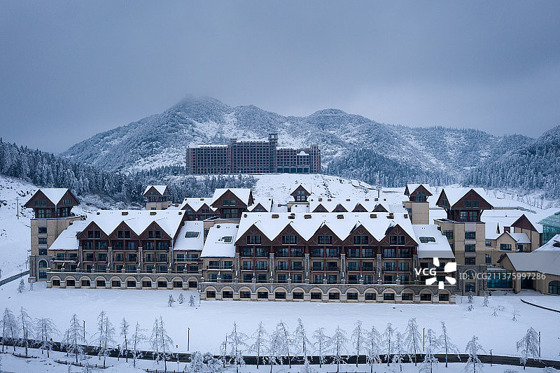 南天湖冬季酒店图片素材