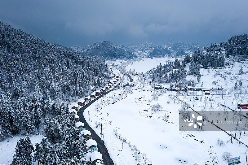 冬季南天湖雪景图片素材