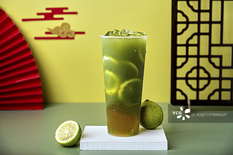 绿色果茶图片素材