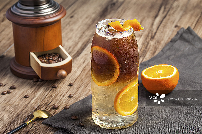 咖啡冰橙茶图片素材