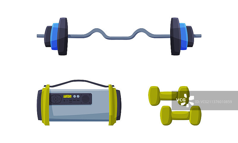 便携式健身和运动器材套装图片素材