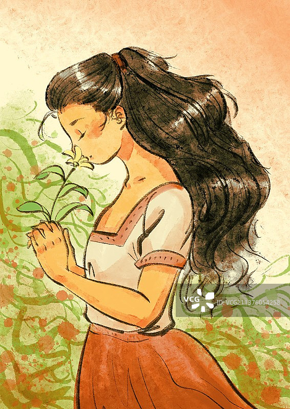 春日女孩图片素材