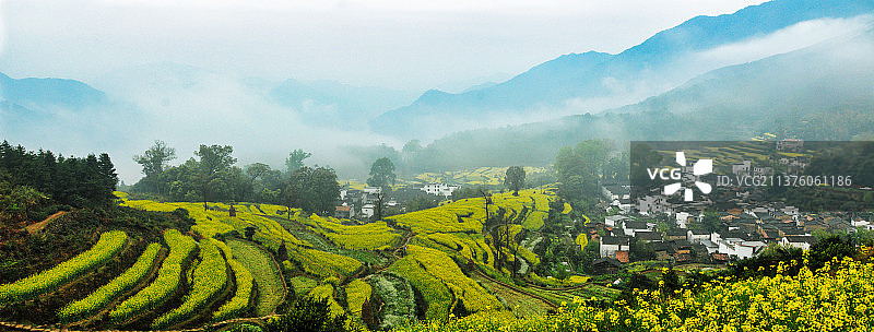 烟雨江岭图片素材