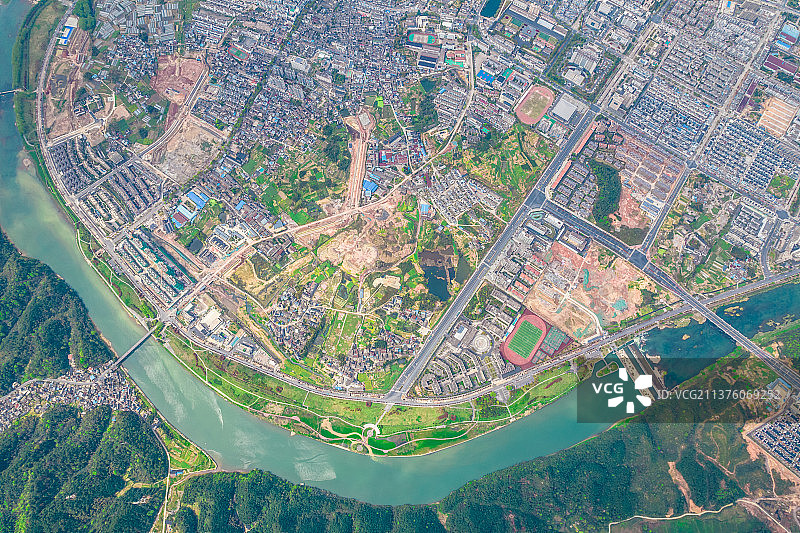 航拍摄影-云端看我的这座城图片素材