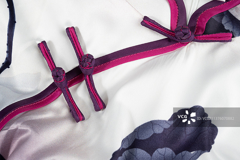 传统印染中式旗袍盘扣图片素材