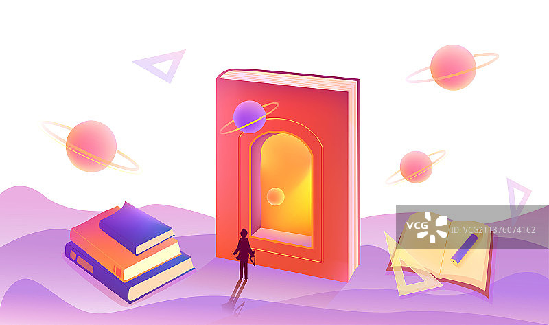 矢量书籍学习教师节插画6图片素材