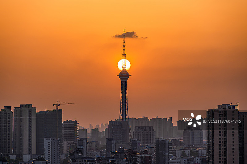 神农塔日落图片素材