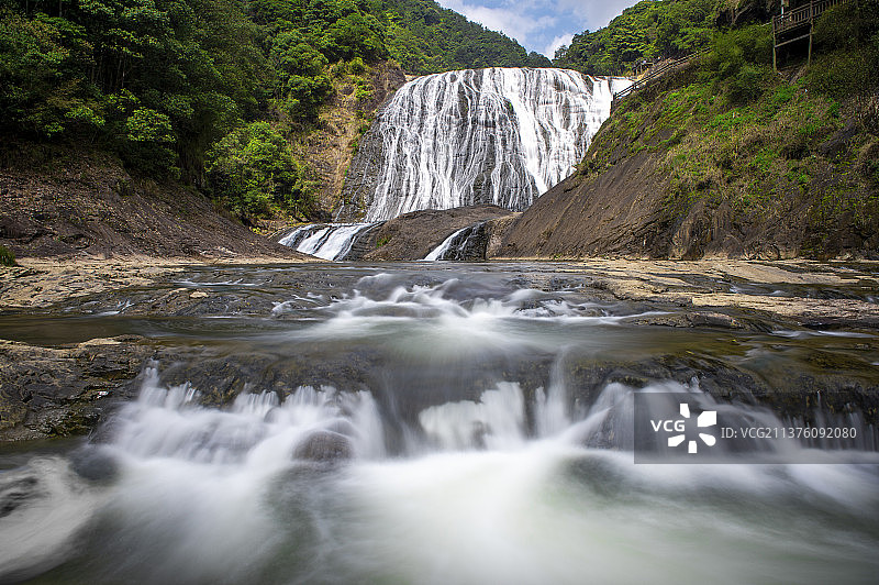 自然瀑布风景乡村振兴环境保护图片素材