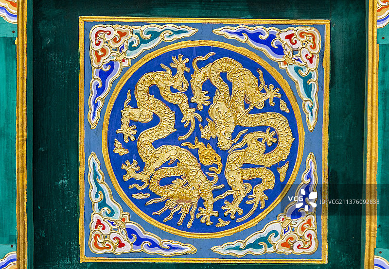 北京故宫井口式天花图片素材