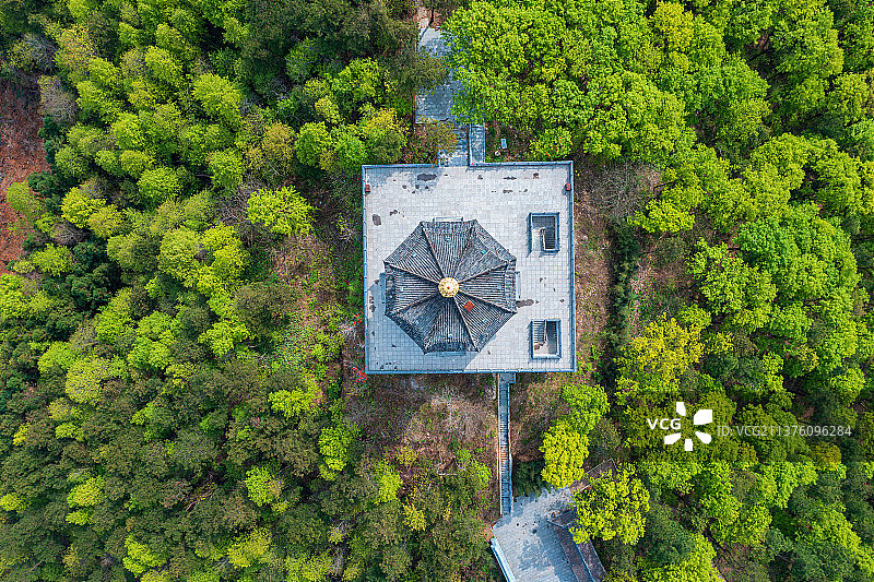 航拍信阳光山净居寺图片素材