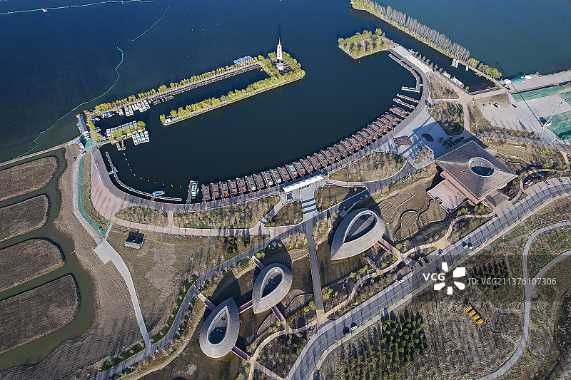 雄安新区白洋淀新旅游码头航拍图图片素材