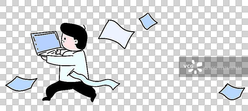 简笔卡通漫画设计元素企业裁员图片素材