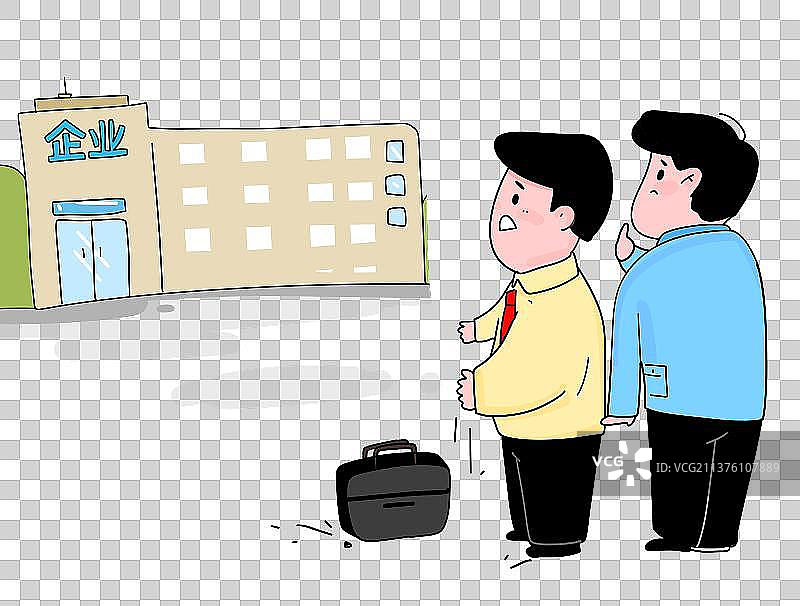 简笔卡通漫画设计元素企业裁员图片素材