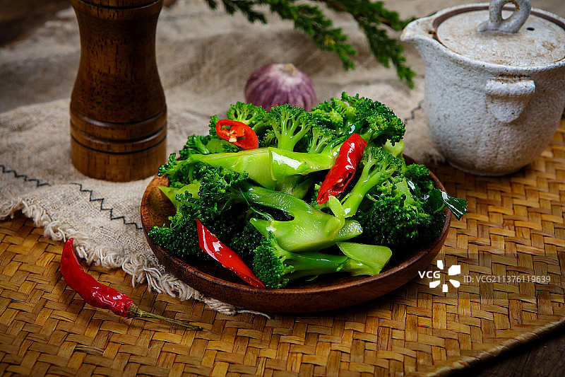 美味的清炒西兰花图片素材