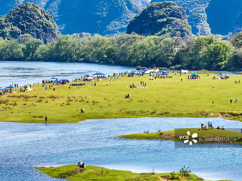 桂林拓木油麻滩航拍图片素材