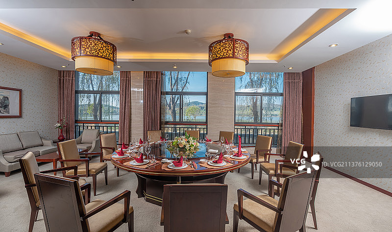 中式包厢、餐厅、用餐、宴请、明亮、图片素材