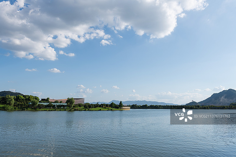 杭州湘湖夏景图片素材