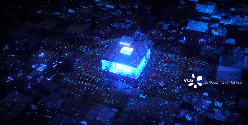 芯片酷炫创意科技场景图片素材