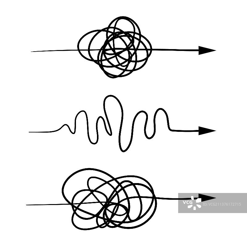 混乱箭头的缠绕波浪线图片素材