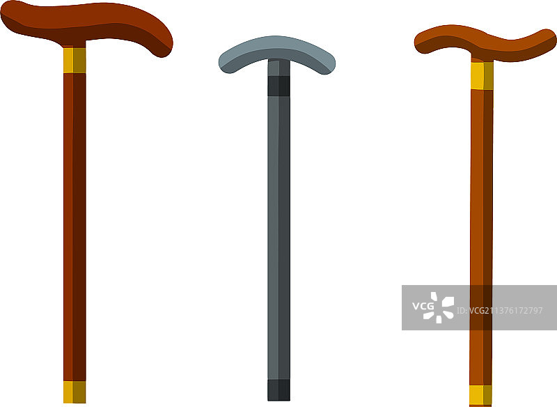 老年人木制金属手杖图片素材