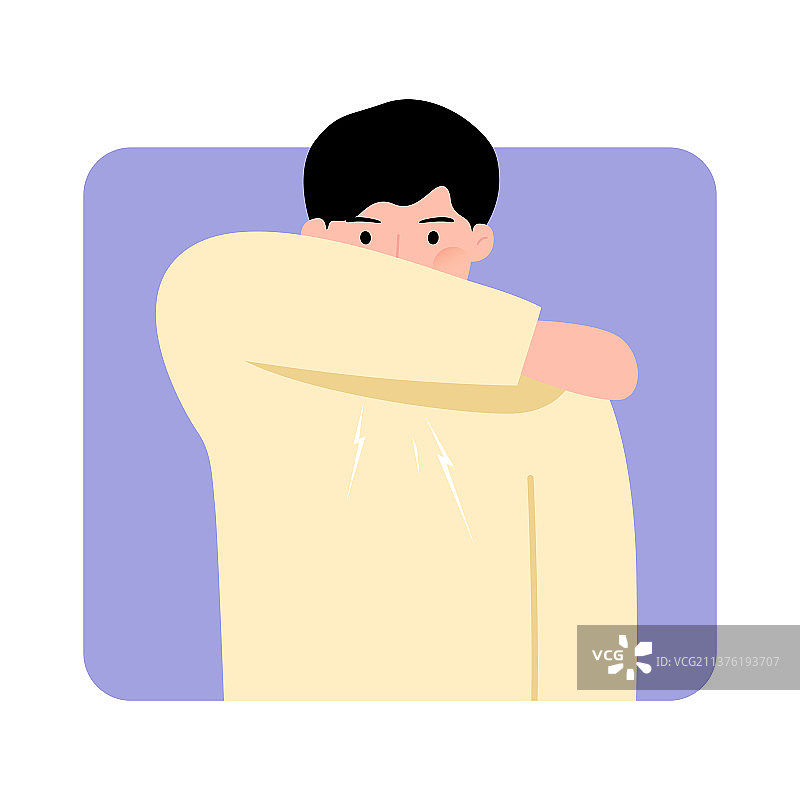 男生掩鼻打喷嚏图片素材