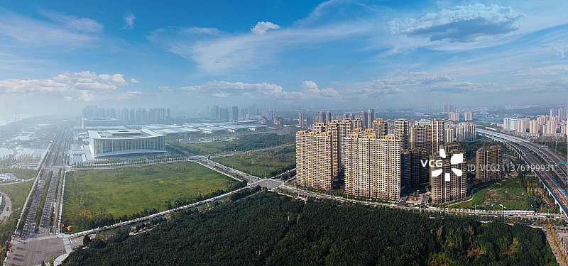 西安 灞桥区 广运大桥 西安世博园 国际会展中心 香湖湾图片素材