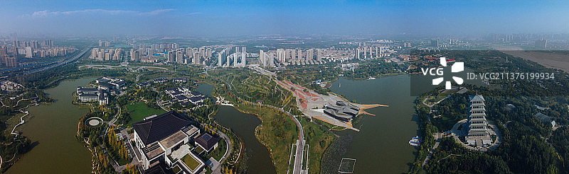 西安 灞桥区 广运大桥 西安世博园 国际会展中心 香湖湾图片素材