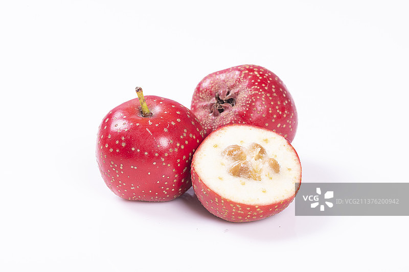 山楂红果特写图片素材