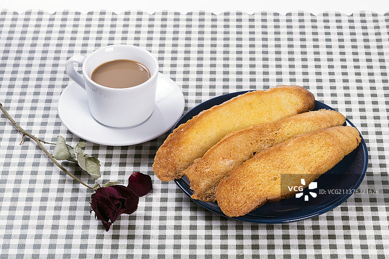 面包与咖啡特写图片素材