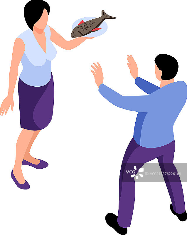 拒绝鱼类过敏组合图片素材