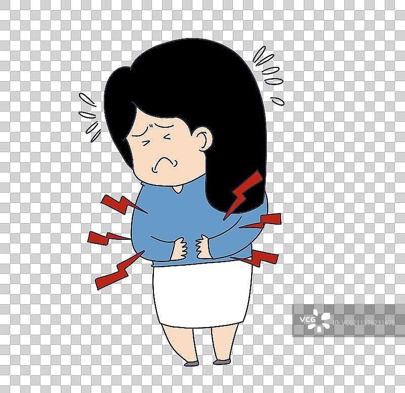 元素：痛经的女性图片素材