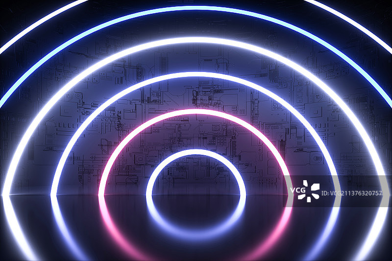 3D黑色背景下照明设备的特写镜头图片素材