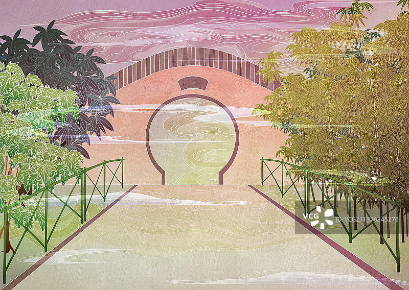 中国国潮国风新中式古风背景插画插图展板图片素材