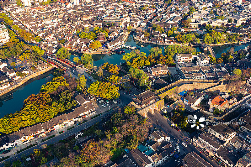 苏州古城区七里山塘景区风光图片素材