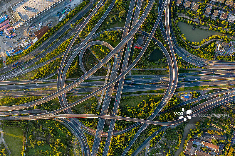 航拍上海立交桥图片素材