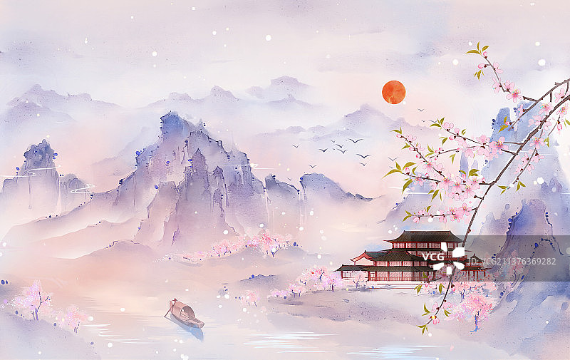 古风山水场景图片素材