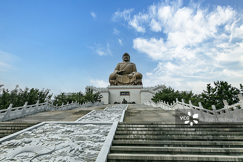 中国山东威海荣成石岛赤山风景区海神像赤山明神图片素材