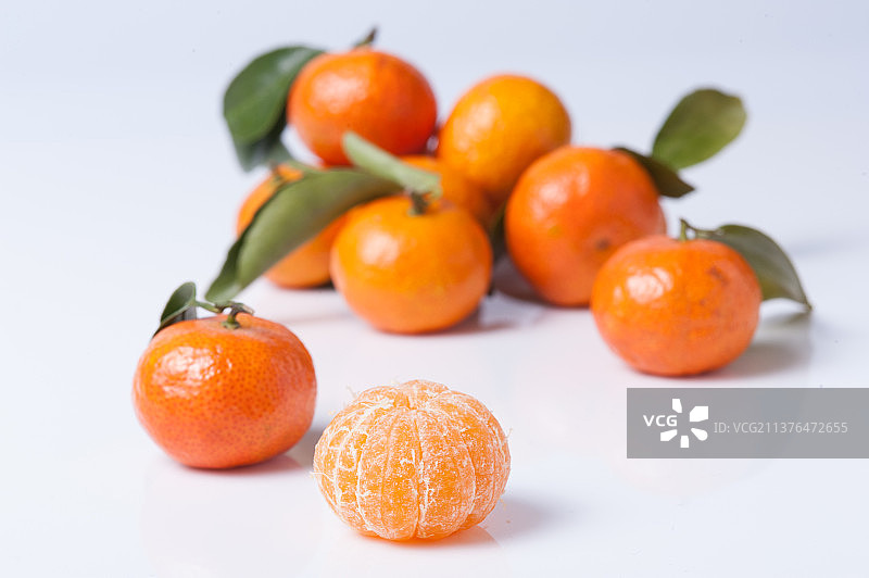冰糖桔贡桔特写白色背景图片素材