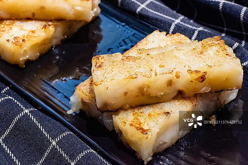 广式早茶茶点萝卜糕图片素材