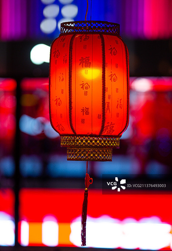 中国河南郑州新年春节元宵节夜晚风光图片素材