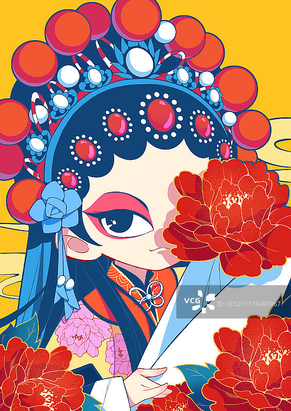 Q版国潮京剧插图图片素材