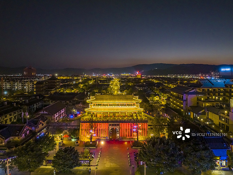 航拍楚雄夜色图片素材