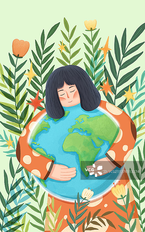 世界地球日抱着地球图片素材