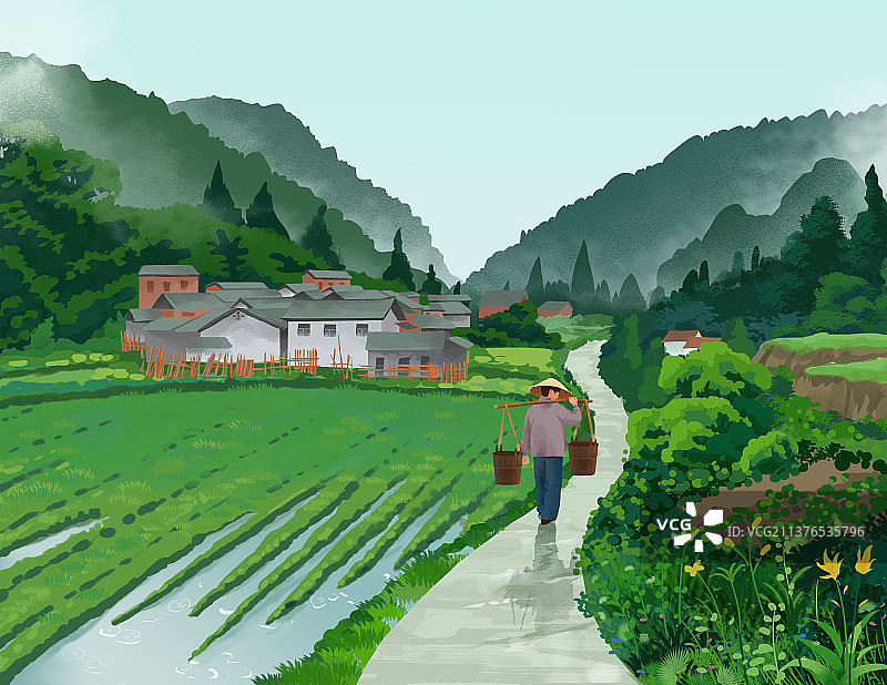 农田风景图片素材