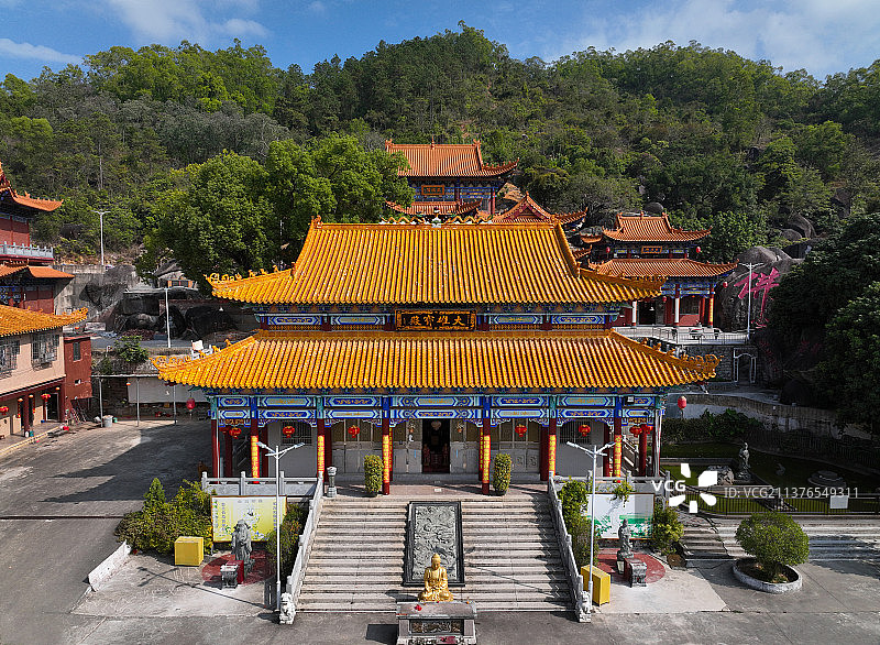 广东省惠州市惠东县吉隆龙凤禅寺航拍图片素材
